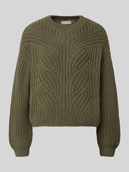 Apricot Sweter z dzianiny z okrągłym dekoltem Khaki 2