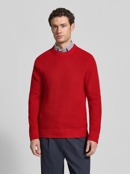 MCNEAL Regular Fit Strickpullover aus reiner Baumwolle Rot 4