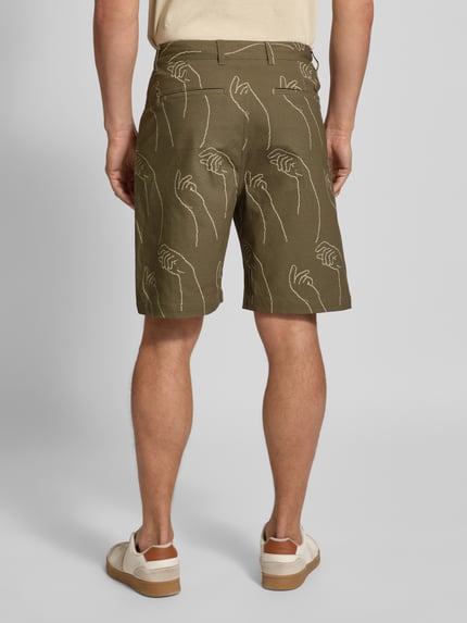Wood Wood Korte regular fit broek met steekzakken, model 'fallon' Olijfgroen - 5