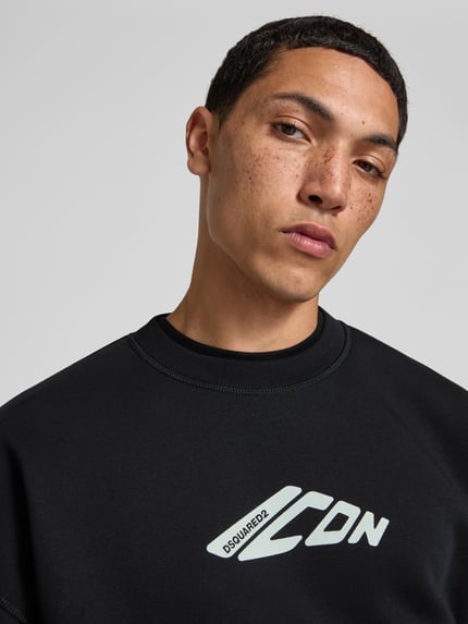 Dsquared2 Sweatshirt mit gerippten Abschlüssen Black 3