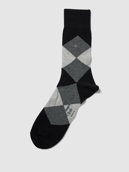 Burlington Socken mit Allover-Muster Modell 'Clyde' Black 1