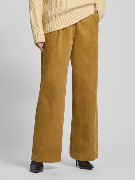 Style Icon Collection Ausgestellte Cordhose in modernem Flared-Fit und hoher Taille - curated by Maja Weyhe Senf 4