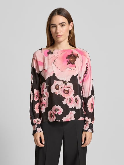 Marc Cain Regular Fit Bluse mit U-Boot-Ausschnitt Black 4