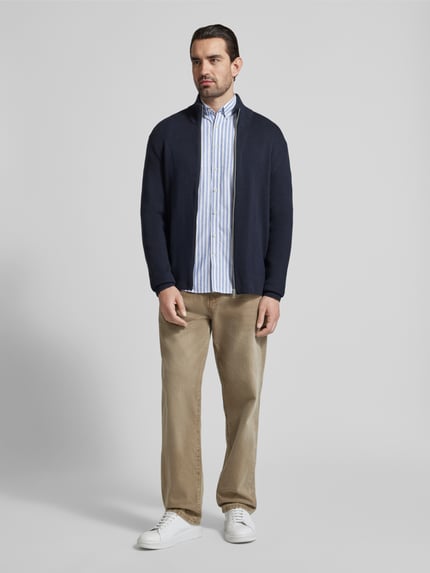 Lindbergh Cardigan mit Stehkragen und Reißverschluss Dunkelblau 1