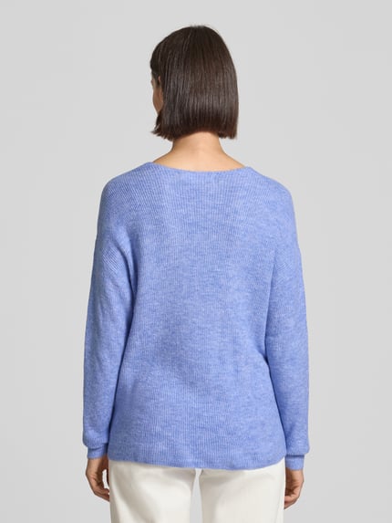 VERO MODA Regular Fit Strickpullover mit V-Ausschnitt Modell 'CREWLEFILE' Ocean 5