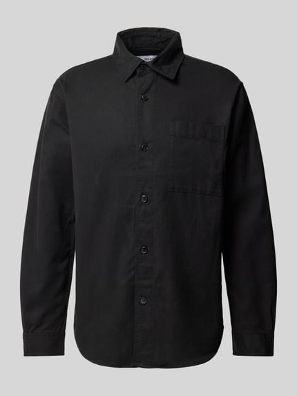 Selected Regular fit overhemdjack met borstzak, model 'ACE THAIS' Zwart - 2