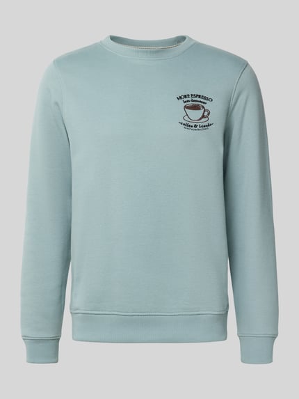 Blend Sweatshirt mit Motiv-Stitching Modell 'HIFOLO' Mint 2