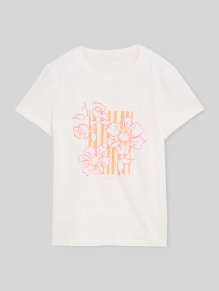 Tom Tailor Regular Fit T-Shirt aus reiner Baumwolle Weiss 2