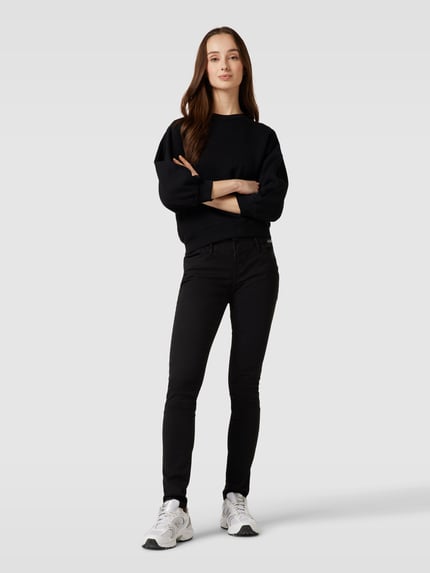 Buena Vista Skinny fit jeans met labeldetail, model 'Florida' Zwart - 1