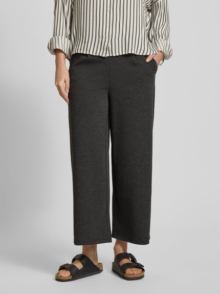 ICHI Stoffen broek met steekzakken Antraciet gemêleerd - 4