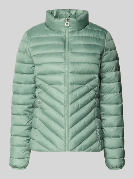 Produktfoto, Slim Fit Steppjacke mit Stehkragen von s.Oliver RED LABEL in uni mintgrün, Reißverschluss, elastische lange mouwen, zijzakken
