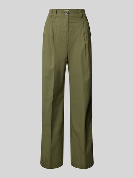 Marc O'Polo Wide Leg Bundfaltenhose aus Baumwoll-Mix Schilf 2