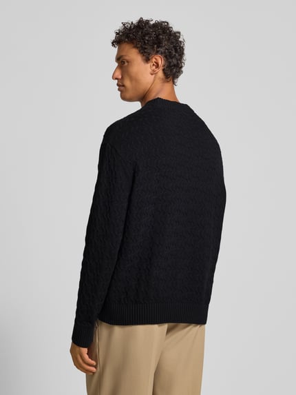 Selected Relaxed fit pullover van puur katoen, model 'PHILIP' Zwart - 5