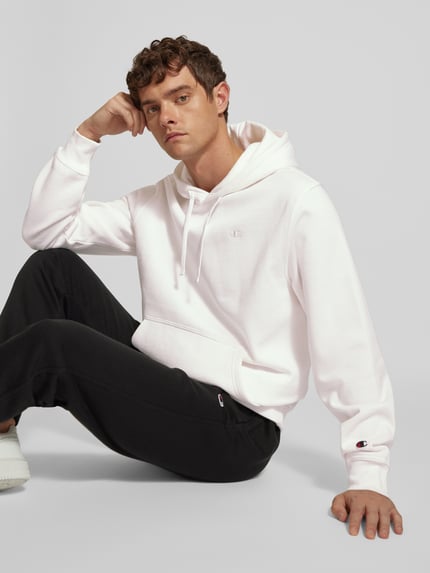 Champion Bluza z kapturem i naszywką z logo Złamany biały 3