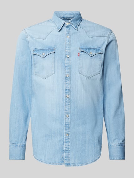Levi's® Regular Fit Freizeithemd mit Pattentaschen Modell 'BARSTOW' Jeansblau 2
