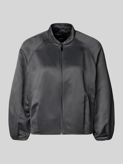 Produktfoto, donkergrijze Blouson met opstaande kraag en rits, regular fit, stretchmateriaal, Someday NORIELLA