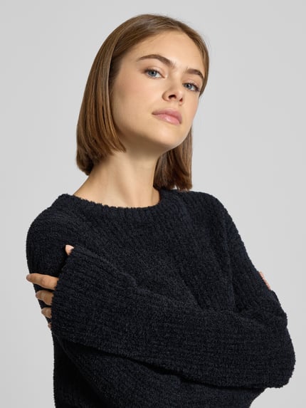 REVIEW Gebreide pullover met structuurmotief Zwart - 3