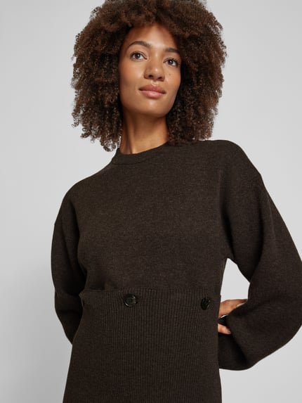 Nanushka Maxi-jurk met ribboorden Donkerbruin - 3