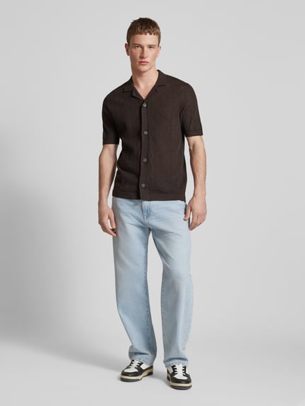 ONLY & SONS Koszula casualowa o kroju regular fit z kołnierzykiem typu resort model ‘KEN LIFE’ Czarny 1
