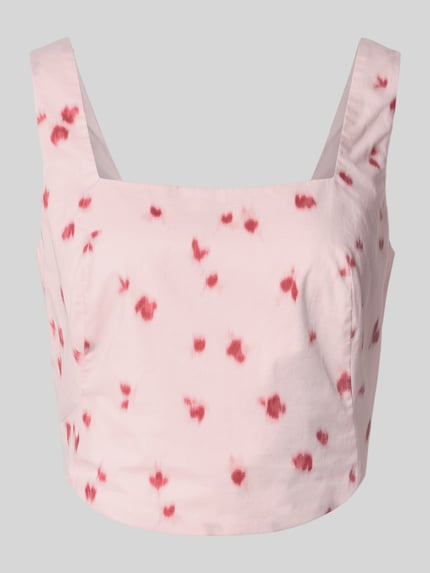 Crop Top im Allover-Look mit Smok-Details Shop The Look MANNEQUINE