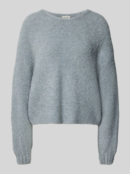 Produktfoto, Pullover aus Leinen-Mix mit Alpaka-Anteil Modell 'Zolly' von American Vintage, krój relaxed fit, Imitacja dzianiny, długość tyłu w rozmiarze S: 53 cm, długość rękawów w rozmiarze S: 56 cm