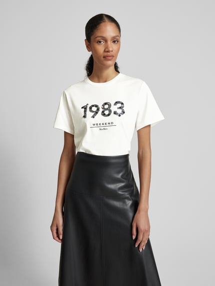 Weekend Max Mara Regular Fit T-Shirt aus reiner Baumwolle Weiss 4