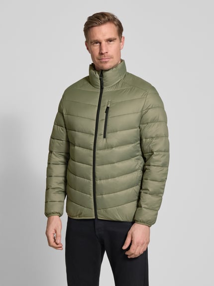 Tom Tailor Denim Regular Fit Steppjacke mit vertikaler Reißverschlussbrusttasche Oliv 4