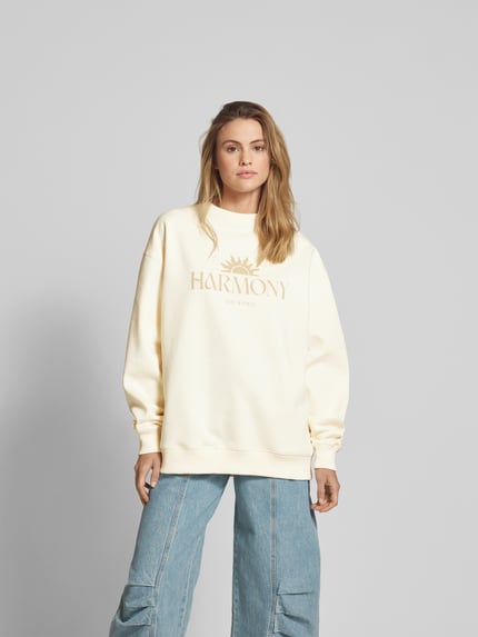OH APRIL Oversized sweatshirt met statementprint Zand - 4