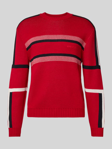 Armani Exchange Strickpullover mit gerippten Abschlüssen Rot 2