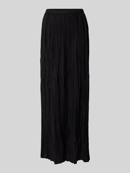 Produktfoto, Maxirock aus Viskose-Mix mit Strukturmuster Modell 'THEA' von Topshop in Schwarz, A-Linie, elastischer Bund, strukturierte Oberfläche.