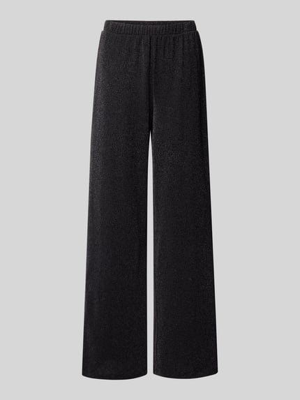 Produktfoto, Weite Hose mit elastischem Bund Modell 'JINA' von Pieces in schimmernder Optik, Strukturmuster, Wide-Leg-Passform, Stretch-Webstruktur