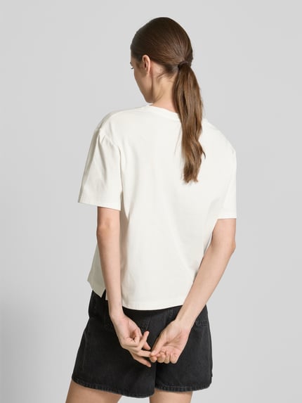 Oui T-shirt met siersteentjes Offwhite - 5