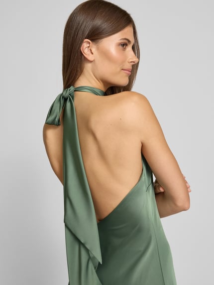 Mascara Abendkleid mit Neckholder zum Binden Gruen 3