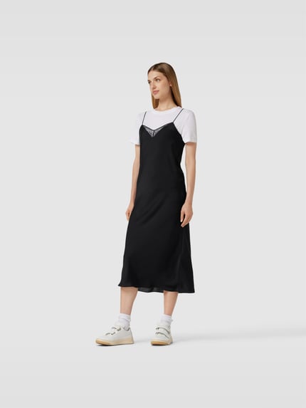 ba&sh Midikleid mit floraler Spitze Black 1