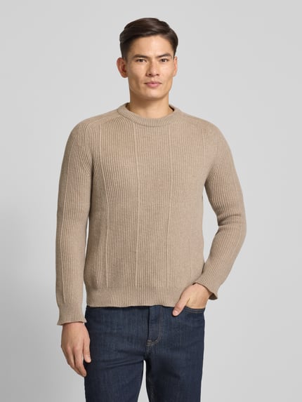 Cruna Strickpullover aus Wolle Modell 'Fuji' Taupe 4