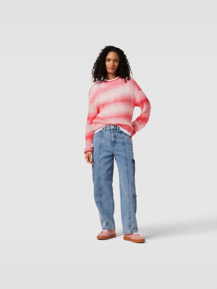 RE/DONE Oversize’owy sweter o wyglądzie dzianiny Jasnoczerwony 1