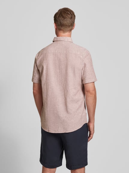 Tom Tailor Regular Fit Leinenhemd mit kurzem Arm Sand 5