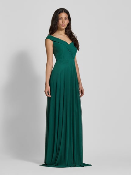 TROYDEN COLLECTION Abendkleid im Stufen-Look Smaragd 1