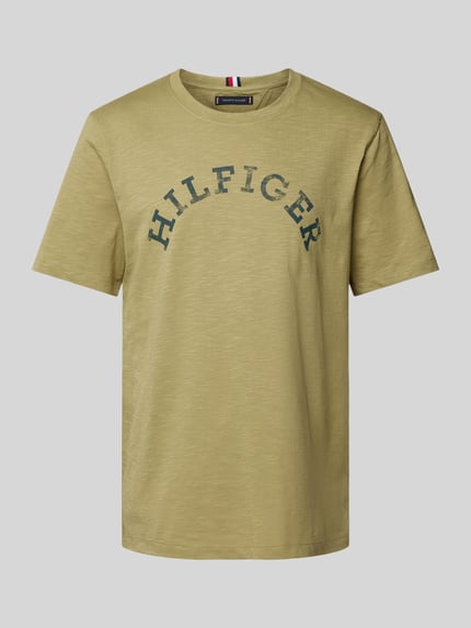 Tommy Hilfiger T-Shirt mit Label-Print Oliv 2