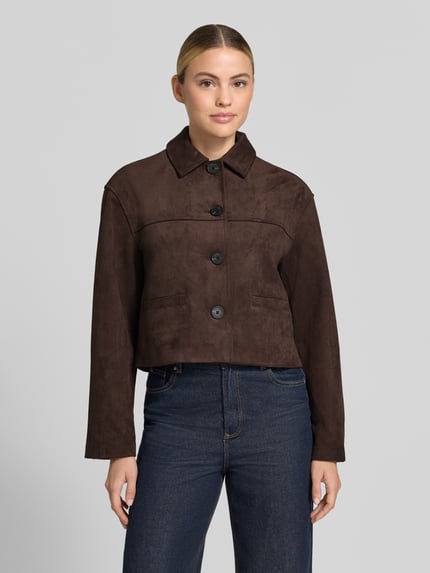 OPUS Boxy Fit Jacke mit Umlegekragen Modell 'Henso' Dunkelbraun 4