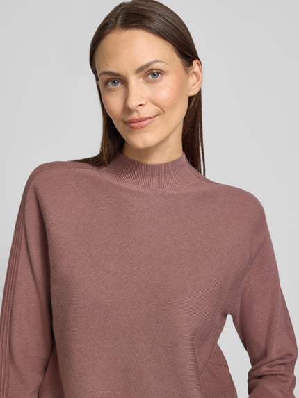 COMMA Strickpullover aus Viskose-Mix mit Stehkragen Mauve 3