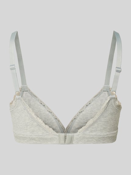 Produktfoto, szary biustonosz typu bralette z mieszanki bawełny, koronka, model 'MC Lace Triangle' od Calvin Klein Underwear, zestaw 2 szt.