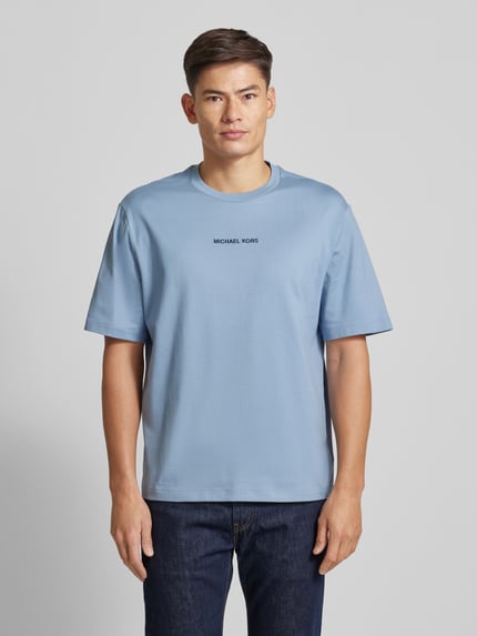 Michael Kors T-Shirt mit Label-Stitching Modell 'VICTORY' Hellblau 4