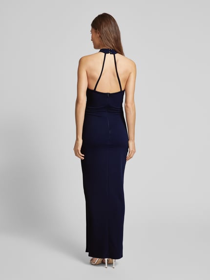 SISTAGLAM Avondjurk met halter Marineblauw - 5