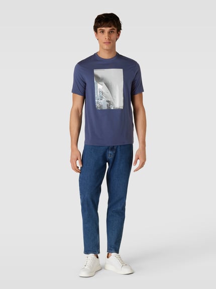 Armani Exchange T-shirt z nadrukowanym motywem Ciemnoniebieski 1