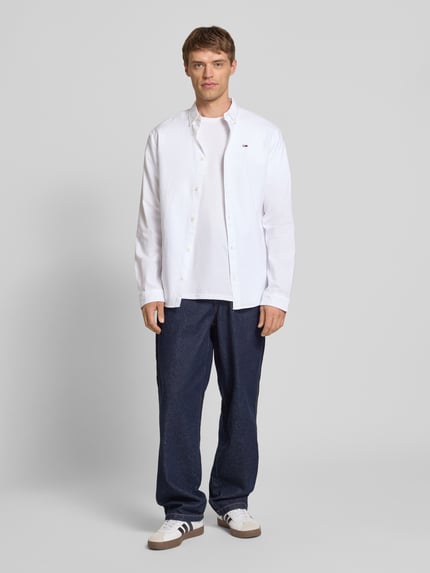 Tommy Jeans Koszula casualowa o kroju slim fit z tkaniny Oxford Biały 1