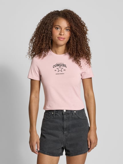 ONLY Slim Fit T-Shirt aus reiner Baumwolle Modell 'KARINA' Mauve 4