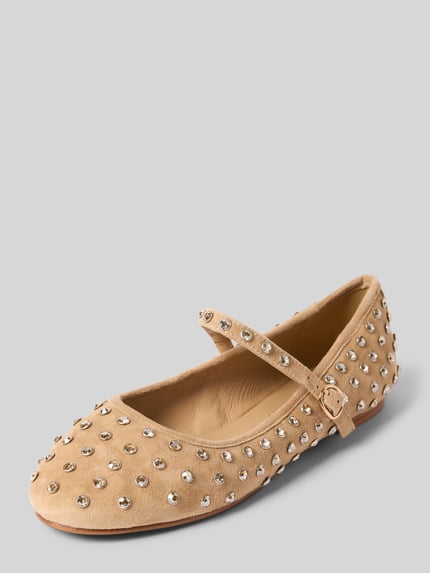 Alma en Pena Ballerina's met strass-steentjes Zand - 1