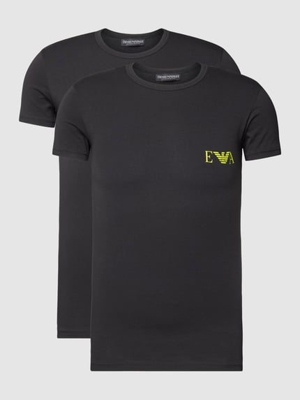 Emporio Armani T-Shirt mit Label-Print Black 1