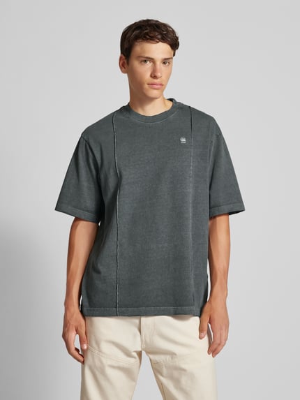 G-Star RAW T-Shirt mit Label-Stitching Anthrazit 4